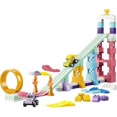 LEGO DUPLO 10478 Rampe Creative 3 in 1 con Veicoli, Giochi Didattici per la Motricità Fine con 2 Auto, Regalo per Bambini 3+