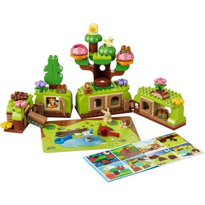 LEGO DUPLO 10480 Foresta Esplorativa con Animali Selvatici, Giochi Didattici con Animali, Alberi, Tappeto da Gioco, Regalo 3+