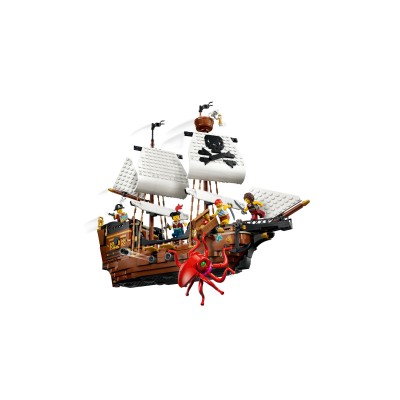 LEGO Creator 3in1 31387 Iconica Nave da Pirata, Giocattolo Trasformabile in Castello o in 2 Barche Gemelle, Regalo Bambini 9+