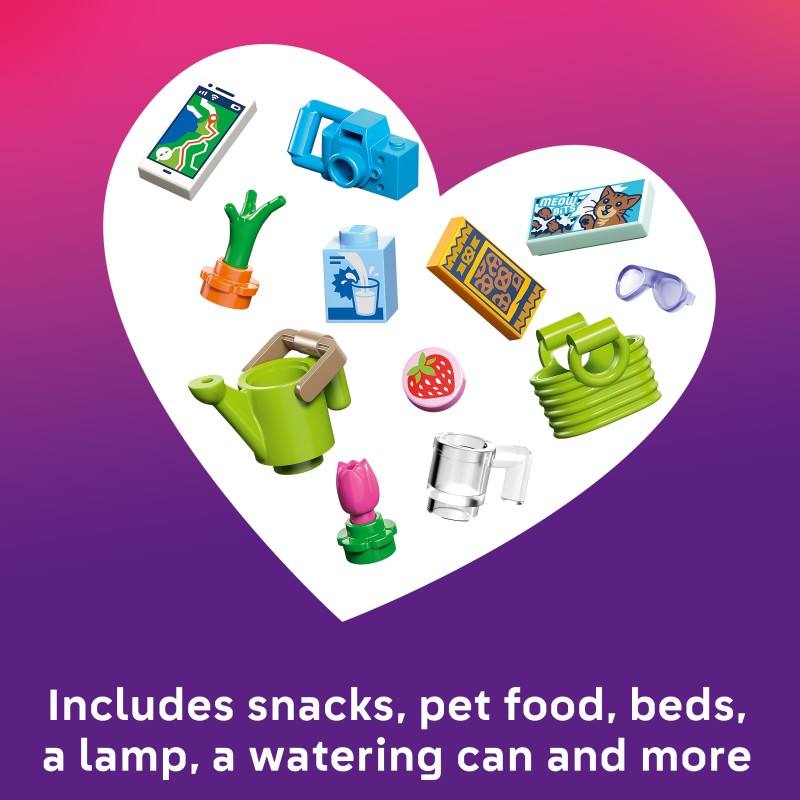 LEGO Friends 42682 Cabina Glamping nella Natura, Casa Giocattolo con 2 Mini Bamboline, Gatto e Accessori, Regalo Bambini 6+