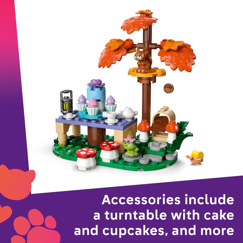 LEGO Friends 42690 Tea Party nella Foresta, Gioco di Ruolo con 2 Mini Bamboline, 3 Animali e Cibo Giocattolo, Regalo da 6+