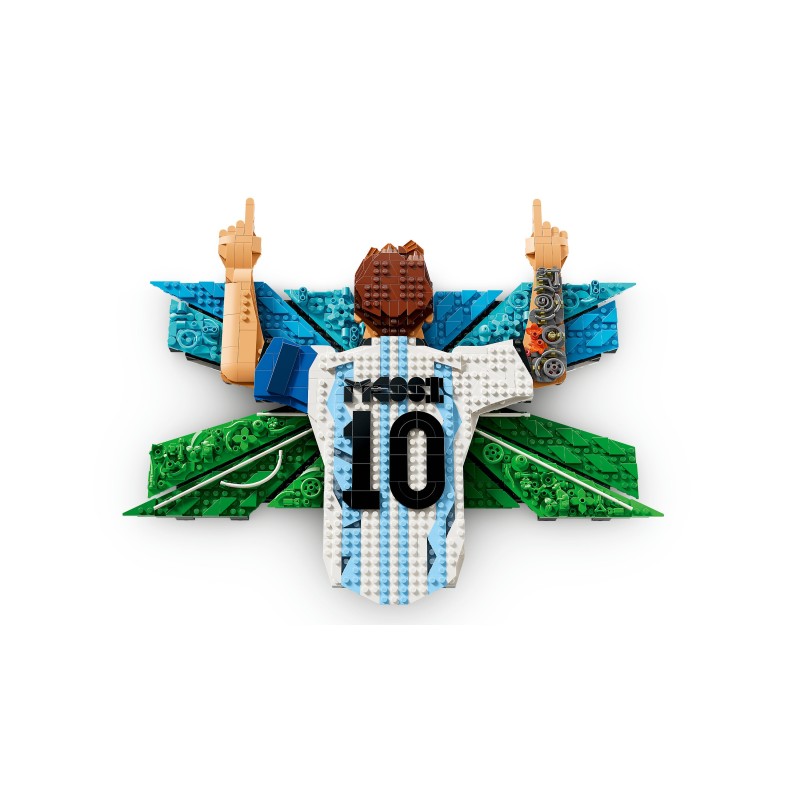 LEGO Editions 43018 Lionel Messi – Celebrazione, Wall Art 3D Fai da Te, Decorazione da Parete, Regalo a Tema Calcio da 14+