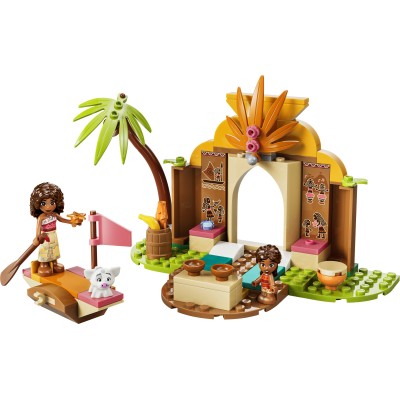 LEGO Disney Princess | Disney Vaiana 43282 Casa del Villaggio e Barca Giocattolo, Gioco Didattico con 2 Mini Bamboline e Pua,