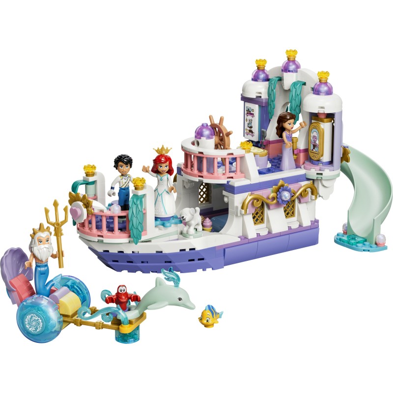 LEGO Disney Princess | 43299 La Barca Nuziale di Ariel, Giocattolo da La Sirenetta con 7 Minifigure, Regalo per Bambine 6+