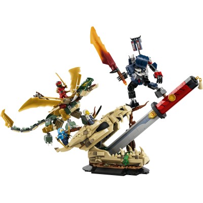LEGO NINJAGO 71871 Battaglia alla Lama del Drago, Giocattolo con Drago, Action Figure e 4 Minifigure, Regalo per Bambini 9+