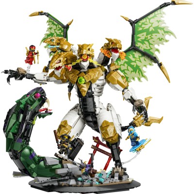 LEGO NINJAGO 71872 Battaglia dell’Ultra Drago, Giocattolo con Action Figure a 4 Teste, Serpente e 4 Minifigure, Regalo da 12+