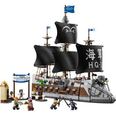 LEGO ONE PIECE 75646 La Nave da Guerra di Garp, Kit di Modellismo con Barca Giocattolo e 8 Minifigure, Regalo per Bambini 9+