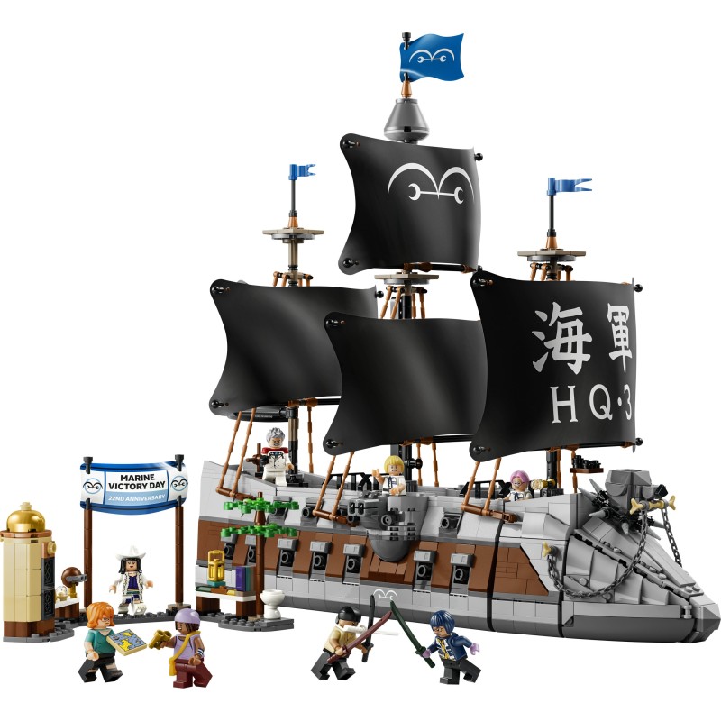 LEGO ONE PIECE 75646 La Nave da Guerra di Garp, Kit di Modellismo con Barca Giocattolo e 8 Minifigure, Regalo per Bambini 9+