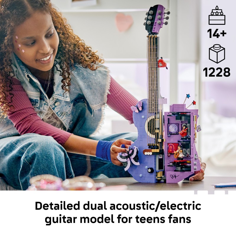 LEGO Editions 43031 La Chitarra Bicolore di Olivia Rodrigo, Kit Modellismo 3D con 2 Minifigure, Stelle e Farfalle, Regalo 14+
