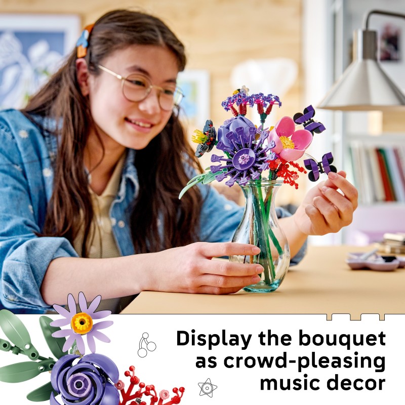 LEGO Botanicals & Editions 11507 Bouquet di Fiori di Olivia Rodrigo con 11 Fiori Artificiali, Idea Regalo per Bambine da 9+