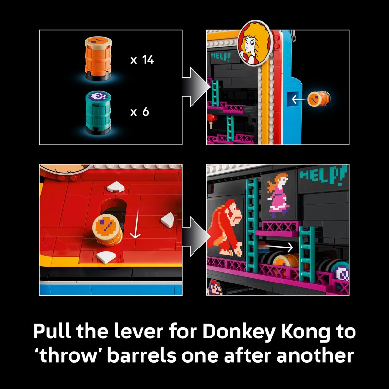 LEGO Super Mario 72051 Donkey Kong Arcade, Kit Modellismo per Adulti con Joystick e Barili, Idea Regalo da Collezione per Fan