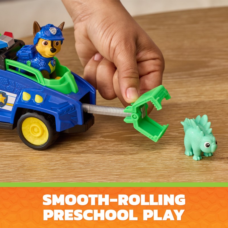 PAW Patrol   Missione Dinosauri, Veicolo di Chase Dino Rescue con Tenaglia e 2 Personaggi, Giocattoli per Bambine e Bambini, 3+