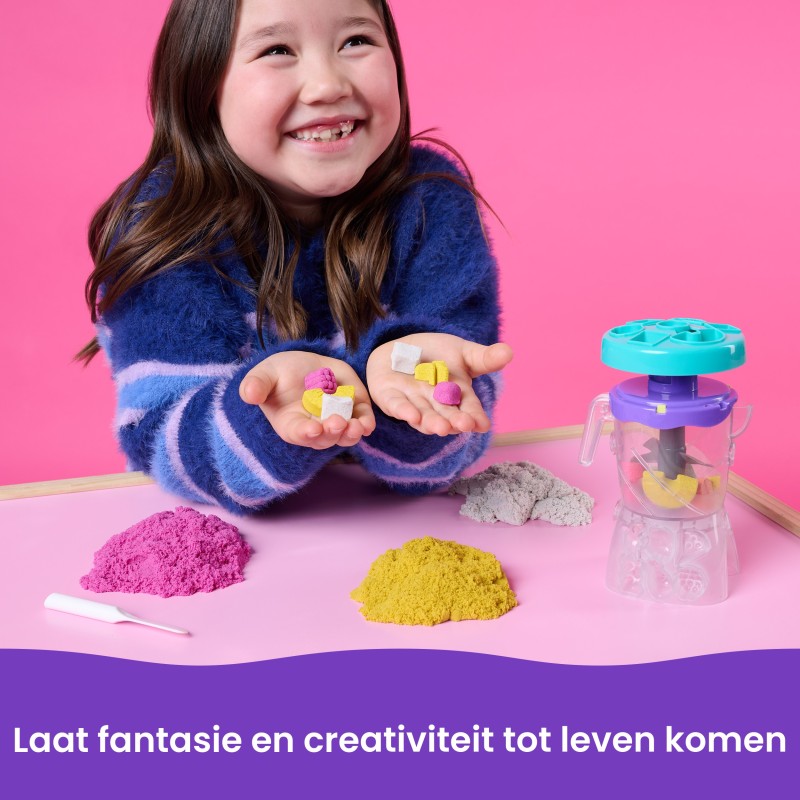 Kinetic Sand , Set dei Frullati Golosi, con 396 g di Sabbia da Gioco, Attrezzi e Formina Ghiacciolo, Cibo Giocattolo,