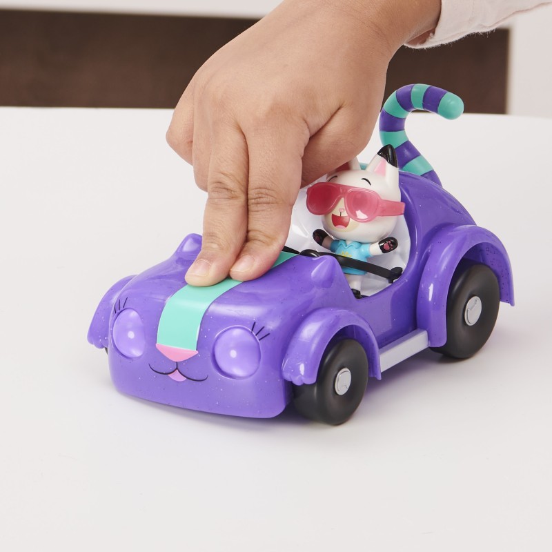 Gabby's Dollhouse , La macchina di Carlita con personaggio Pandi Panda e accessori, giochi per bambini dai 3 anni in su