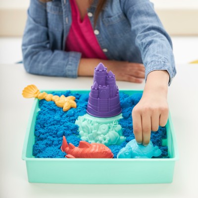Kinetic Sand , Playset Castelli di Sabbia, Sabbia cinetica con Vaschetta, Sabbia Magica, Sabbia Colorata a Sorpresa 454gr, 3