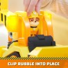 Rubble & Crew , Veicolo da lavoro Deluxe di Rubble, Bulldozer da cantiere con luci, suoni e personaggio, giocattoli per bambini