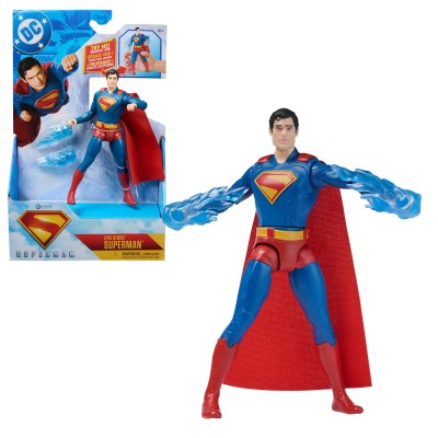 DC Comics , SUPERMAN, Superman, Action Figure Epic Strike, in Scala 15 cm, Stile Fedele al Film, Include 2 Accessori,