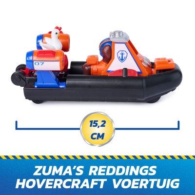 PAW Patrol   Search & Rescue, Veicolo acquatico Hovercraft di Salvataggio di Zuma, con 2 Personaggi, Barca Giocattolo a