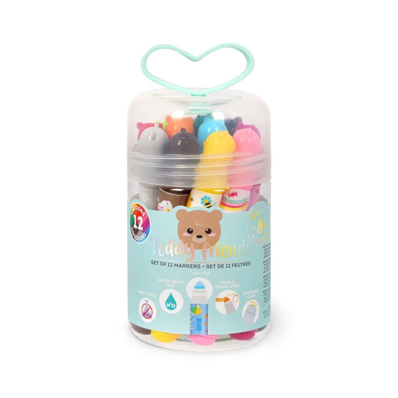 LEGAMI - TEDDY FRIENDS SET DI PENNARELLI - 12PZ. . (Cod. B0CKLWWGLC -)