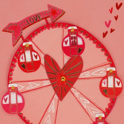 Biglietto d'Auguri con Applicazione Legami Milano - Love Wheel