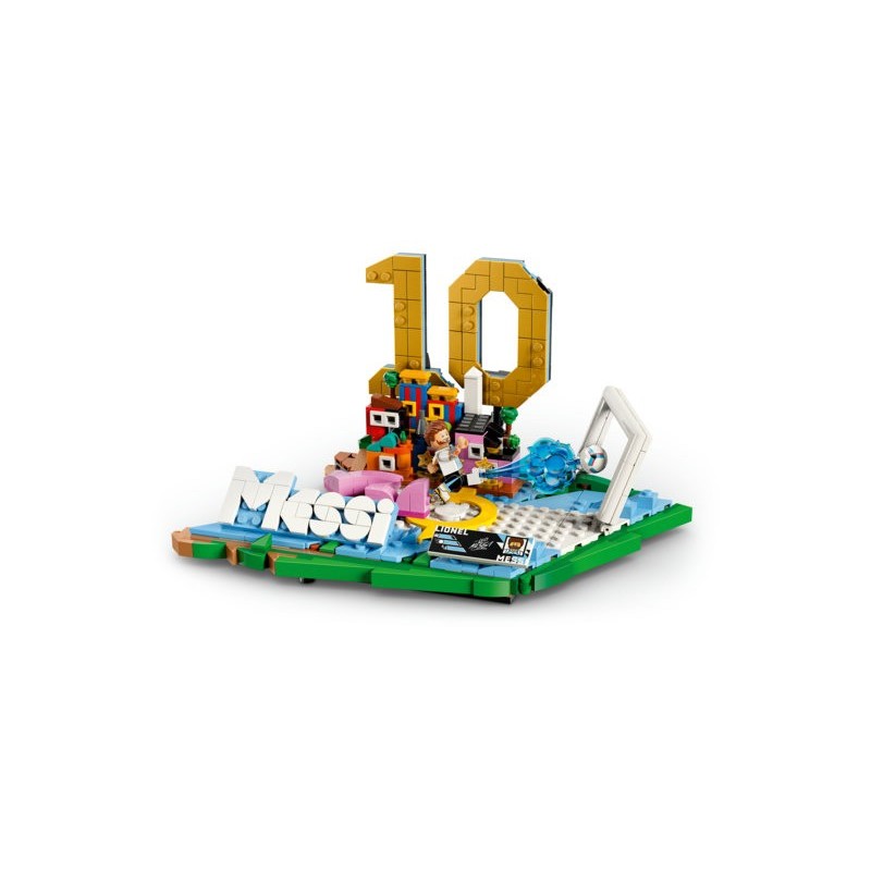 LEGO Editions 43011 Lionel Messi – Highlights Calcistici, Giocattolo 3D da Esposizione, Minifigure da Collezione, Regalo 10+
