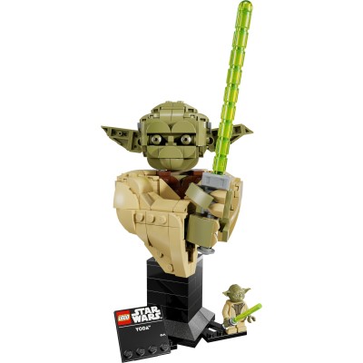 LEGO Star Wars 75438 Busto di Yoda, Kit di Modellismo per Adulti con Spada Laser e Minifigure da Collezione, Regalo per Fan