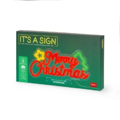 LEGAMI - INSEGNA LUMINOSA LED NEON 'IT'S A SIGN - MERRY CHRISTMAS .. (Cod. B0FLDQVG7B -/)