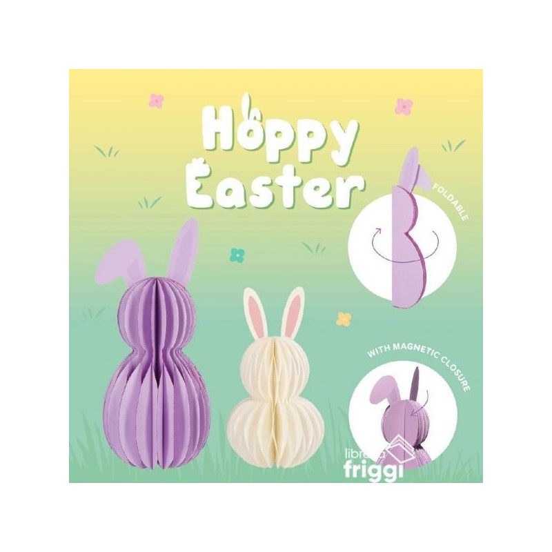 LEGAMI - SET CONIGLIETTI PIEGHEVOLI CARTA HOPPY EASTER
