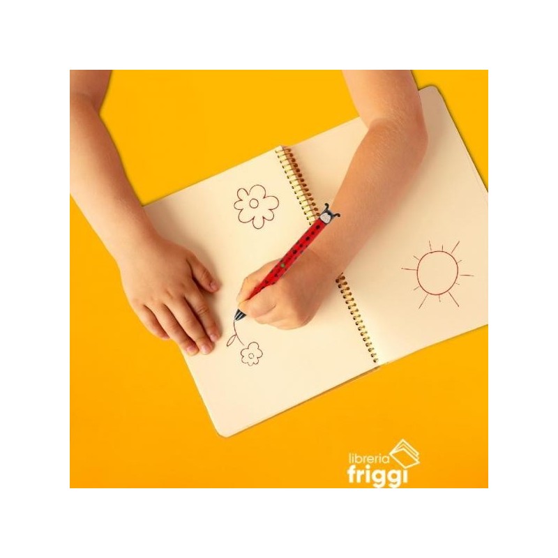 LEGAMI - PENNA CLICK&CLACK LADYBUG - RED/BLACK INK